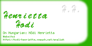 henrietta hodi business card