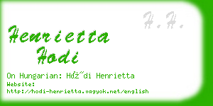 henrietta hodi business card